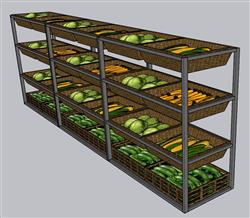 蔬果架超市水果架SU模型