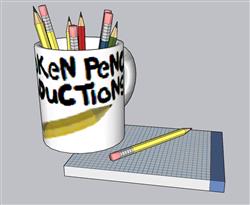 铅笔笔筒马克杯SU模型