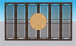 中式门木门折叠门草图大师素材(ID36285)