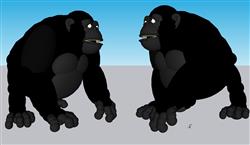 大猩猩黑猩猩动物草图大师免费模型(ID36751)