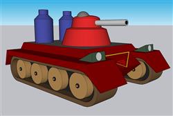 儿童玩具坦克SU模型