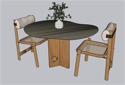 休闲桌椅SU模型