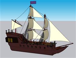 战船帆船SU模型