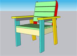 儿童椅椅子木椅SU模型