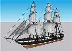 战船战舰帆船SU模型