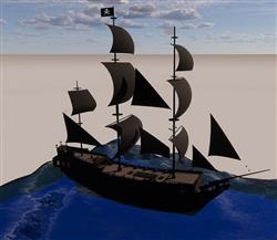帆船战船海盗船SU模型