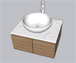 浴室柜洗手池SU模型