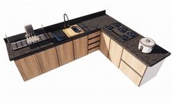 厨房橱柜晾碗架SU模型