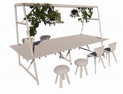 餐桌椅绿植SU模型