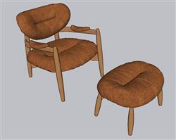 休闲懒人椅椅子SU模型