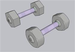 健身器材哑铃草图模型(ID40429)