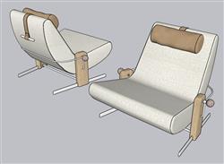 扶手椅懒人椅SU模型
