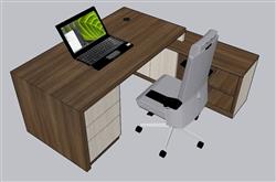 办公桌电脑桌SU模型