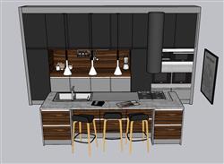西厨厨房橱柜SU模型