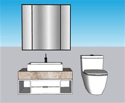浴室柜马桶SU模型