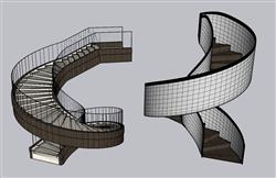 螺旋旋转楼梯草图模型(ID40778)