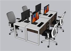 职工办公桌草图模型(ID45000)