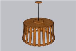 木质吊灯灯具SU模型