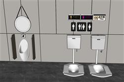蹲便器厕所小便池草图模型(ID51182)