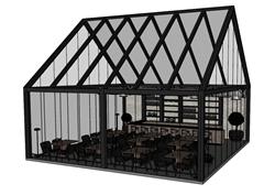 草溜餐饮店咖啡屋草图模型(ID63706)