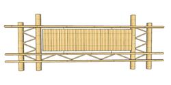 竹制栏杆护栏su官网草图模型(ID63723)