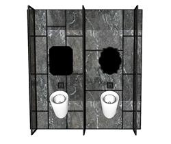厕所小便池su官网草图模型(ID66768)
