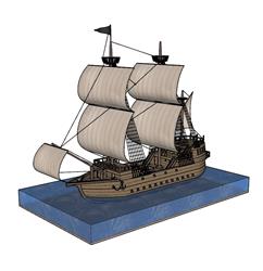 帆船海盗船SU模型