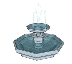 喷泉水池su模型(ID89800)