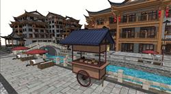中式商业街古镇su模型(ID89942)