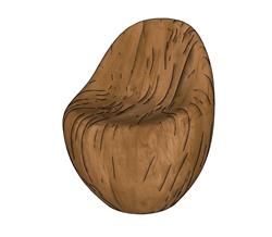 实木凳子座椅su模型(ID90098)