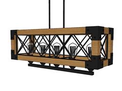 loft木质吊灯SU模型
