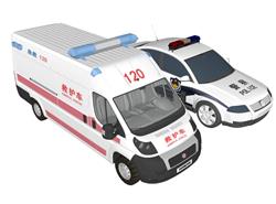 救护车警车SU模型