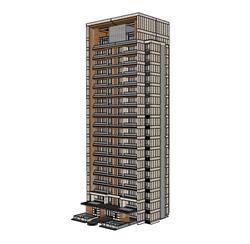 su小区高层住宅楼单元楼模型(ID91476)