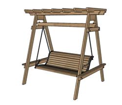 木质秋千椅su模型素材免费下载网站(ID91907)