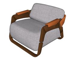 单椅扶手椅SU模型