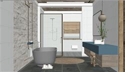 现代浴室卫生间SKP模型(ID92278)