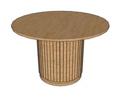 木质圆桌SU模型