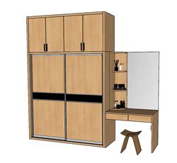 木质衣柜su模型(ID92576)