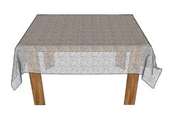 木桌餐桌布桌子SU模型