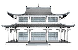 中式古建筑阁楼skp模型(ID93266)