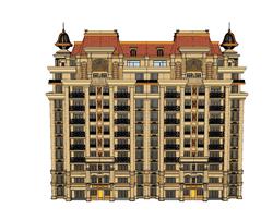 东南亚公寓高层SU模型