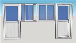 塑钢窗门窗su模型素材免费网站(ID93473)