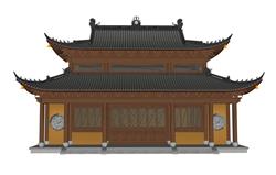中式古建寺庙SU模型下载(ID93678)