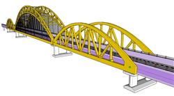网红桥大桥公路SU模型