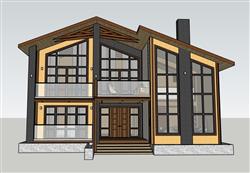 木质别墅住宅su模型(ID95565)
