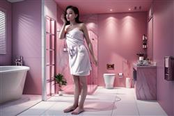 浴室淋浴人物SU模型