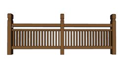 木质栏栏护栏skp模型(ID98519)