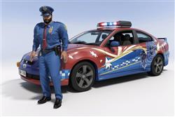 外国警察警车SU模型