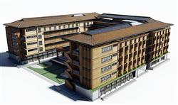 学校教学楼建筑SU模型(ID104076)