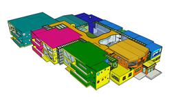 幼儿园建筑SU模型(ID104123)